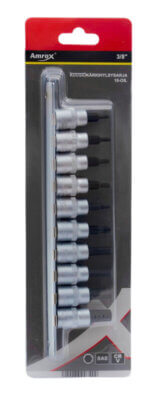 Amrox kuusiokolohylsysarja 3/8" SAE 10 osainen